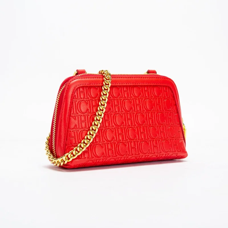 

CHCH Solid Color Versatile Letter Print Design Exquisite Fashionable and Minimalist 2025 Seasonal New Women's Chain Shoulder Bag