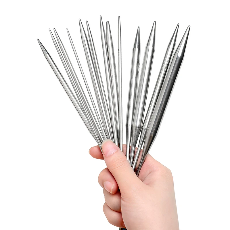 إبر حياكة من الفولاذ المقاوم للصدأ ، إبرة كروشيه بحلقة ذاتية الصنع ، إبرة سويتر ، 43 DIY ، 60 DIY ، من من من الفولاذ المقاوم للصدأ #6