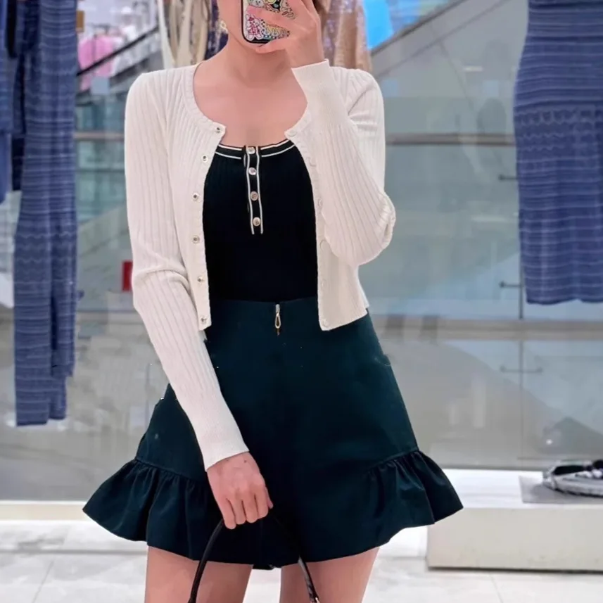 

2025 Women's Casual Slim Fit Knitted Camisole Ladies Elegant Tops