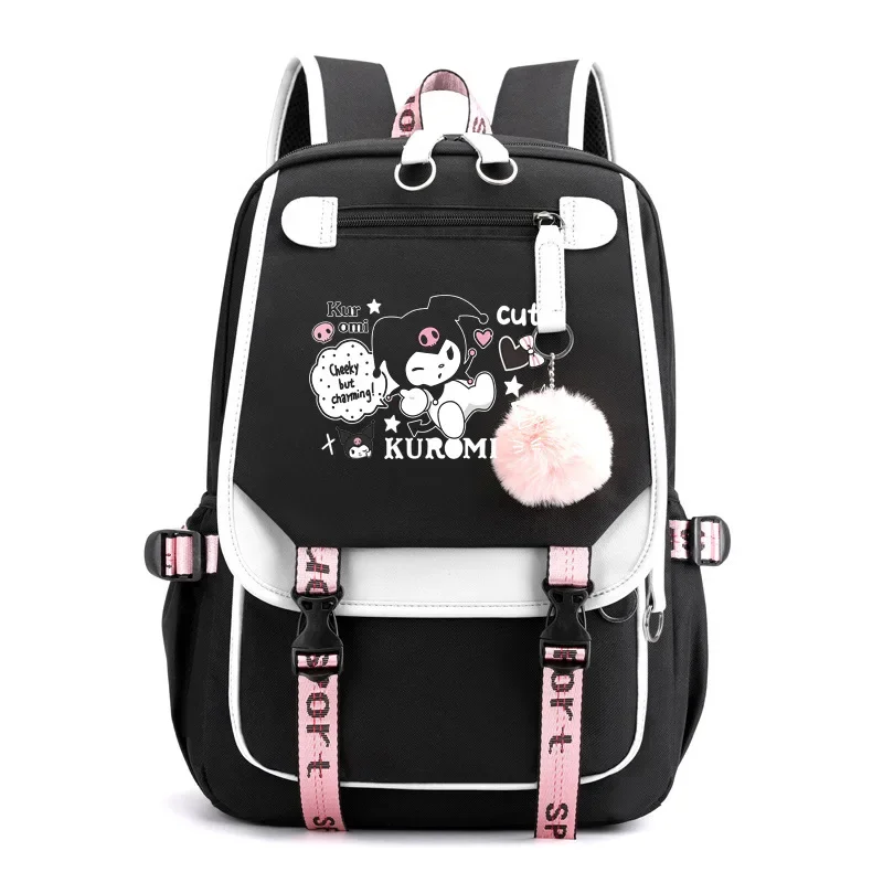 

Sanrio Kuromi Schoolbag Junior High School Female Korean Version Large-capacity Casual Backpack Primary School Students Backpack
