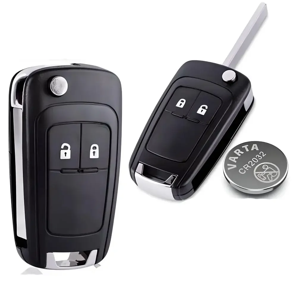 Hochwertiges faltbares Schlüsselgehäuse für Opel Insignia, Astra J, Zafira, Corsa E, Meriva, Adam & Vauxhall – 3‑Tasten Klapp‑Fernbedienung mit ungeschnittener Metallklinge, Keyless‑Entry, robustem ABS‑Kunststoff, stil – Detail 7