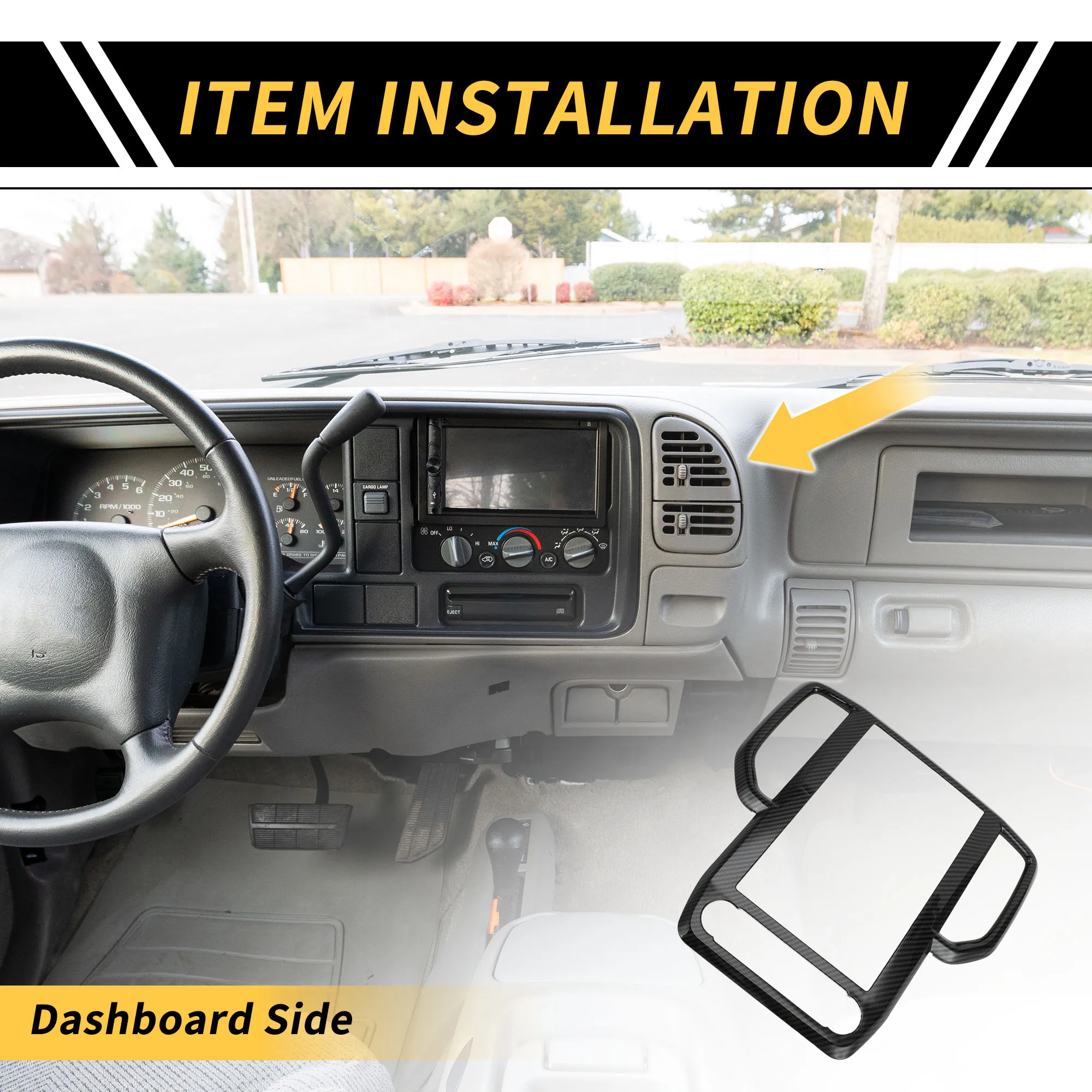 

UXCELL Узор из углеродного волокна, приборная панель, вентиляционное отверстие переменного тока, накладка для Ford для Ranger 23-24