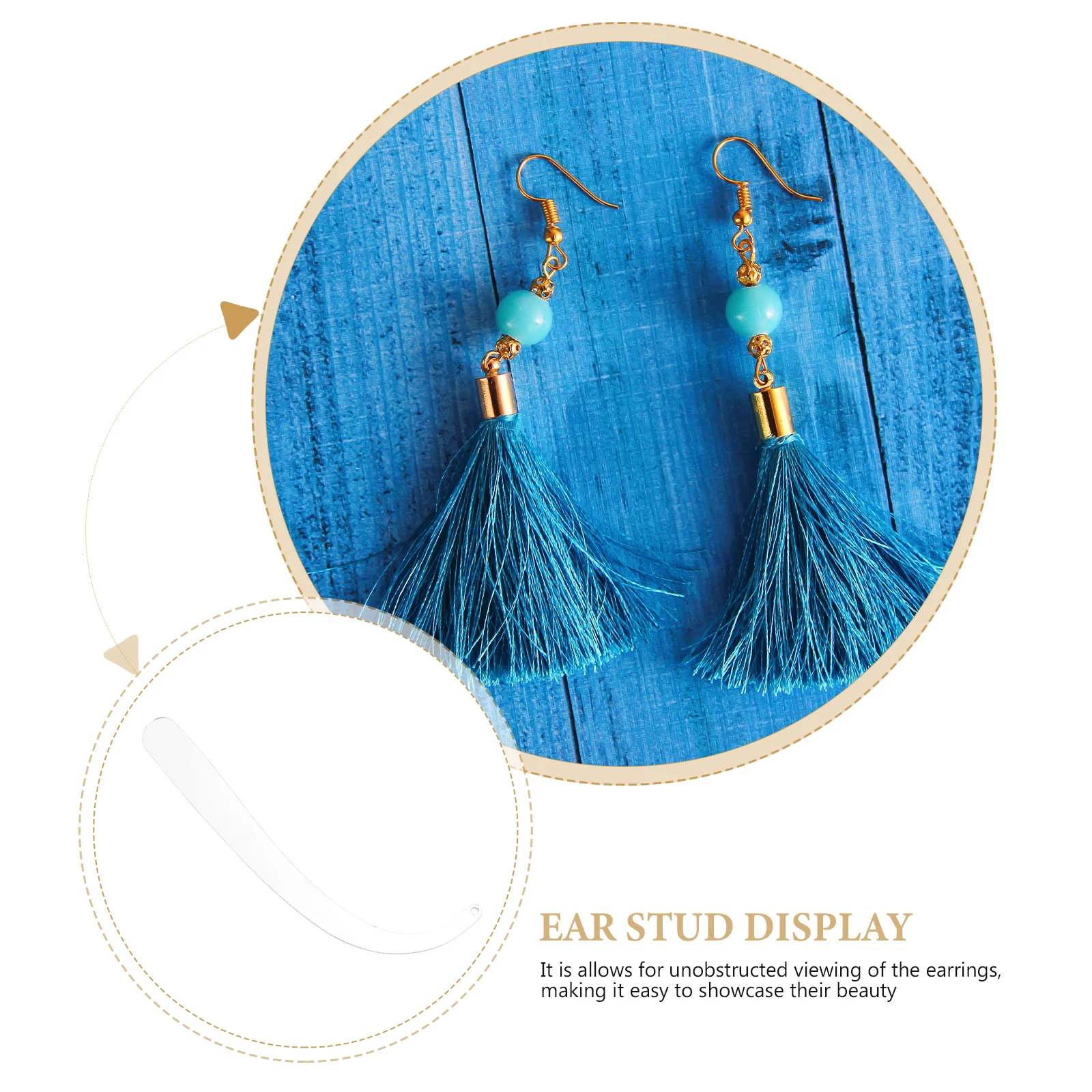 

5pcs Transparent Acrylic Earring Sticks Bend Shape Display Rack Storage Stand Clear Ear Try Free Tool Earring Display