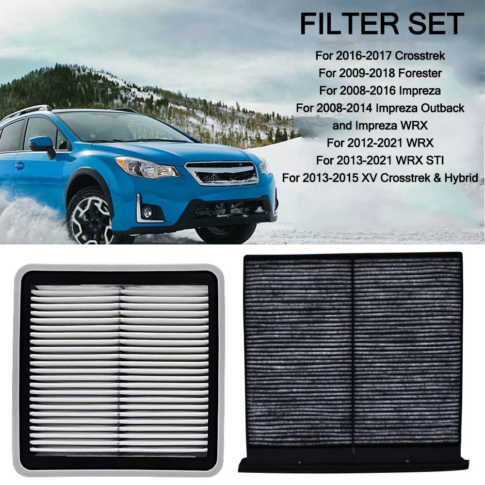 AC Cabin Filter 72880-FG000 + Engine Air Filter 16546-AA10A for Subaru Forester Crosstrek XV Impreza WRX 16546AA090 72880FG0009P