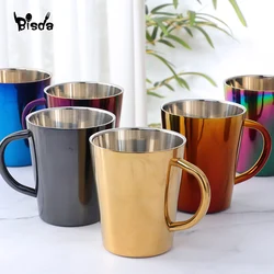 Double Layer Stainless Steel Mug, Gold Coffee, Milk Cups, Cocktail Wine Cup, Metal Drinking Mugs, Bar Drinkware, 1/3 pcs