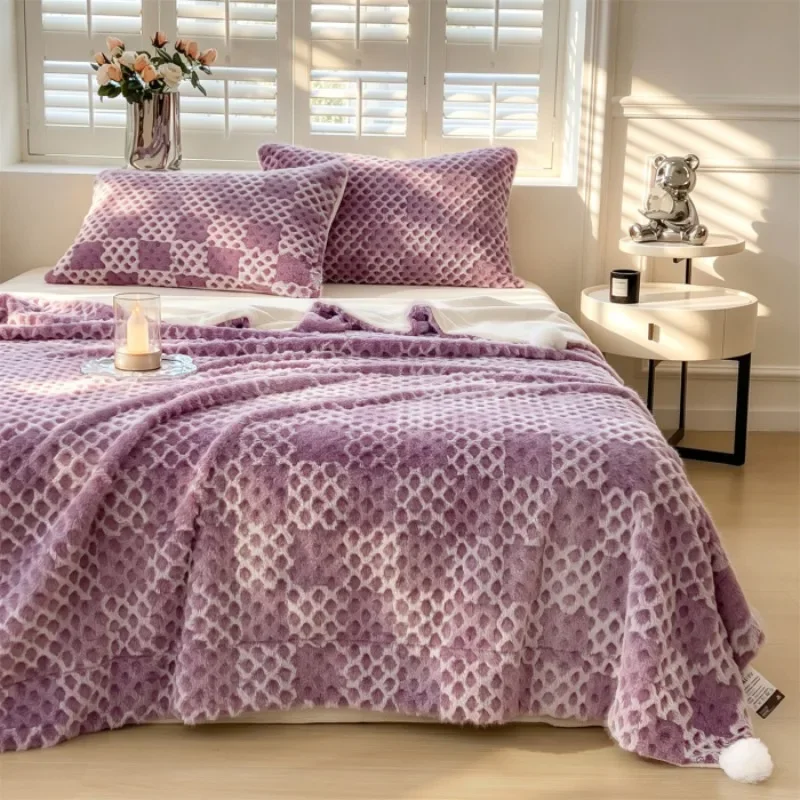 Luxury High Quality Double Sided Heavy Weight Italian Style Blanket Warm Multi Functional Throw Blanket For Autumn Winter