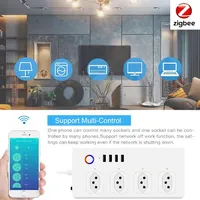 Brazil Smart Zigbee Power Strip - 4 Outlets + 4 USB, Tuya WiFi/Zigbee, Individual Control, Alexa/Google Home