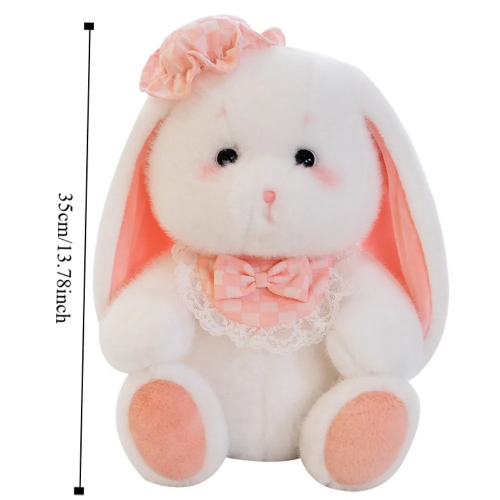 Rosa Kaninchen Holland Lop Plüschtier Spitze Schleife Soft Bunny Plüschtiere Puppe Kawaii Niedliche Kuscheltiere Plüschtier Home Decor