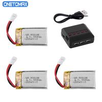 3.7V 400mAh Lipo Battery For X4 H107 H31 KY101 E33C E33 U816A V252 H6C RC Drone Spare Parts 3.7v 802035 Battery Charger Set