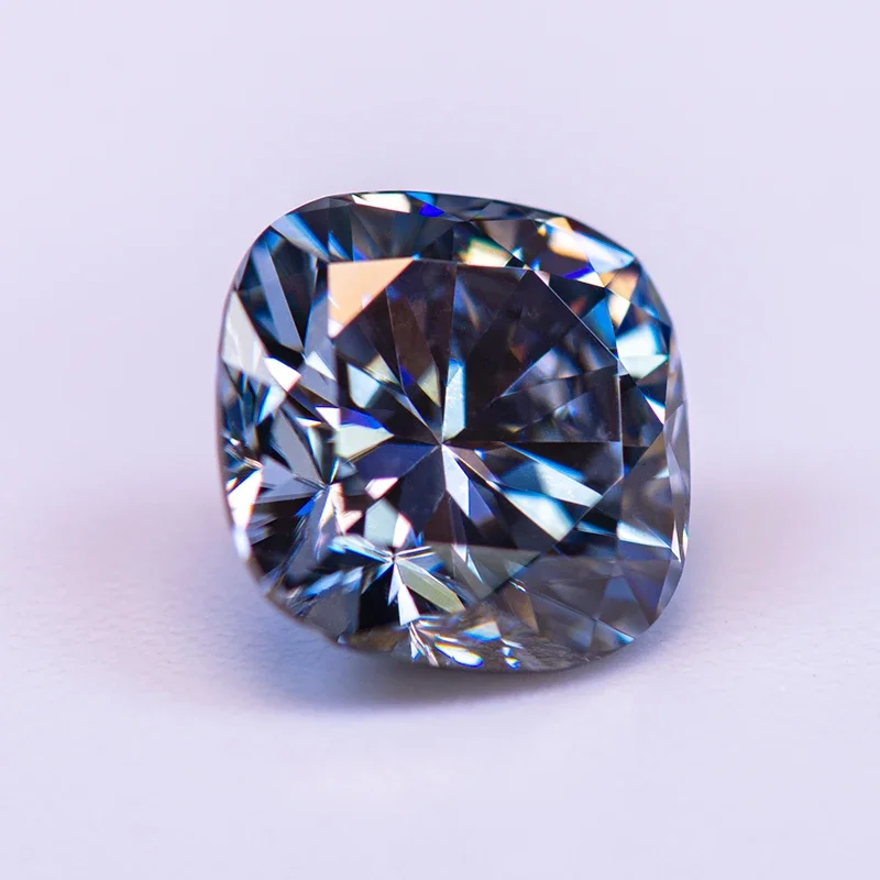 Moissanite Gemstone Cushion Cut Gray Color Lab Grow Diamond For DIY Advanced Jewelry Rings Earrings Making With GRA Certificate