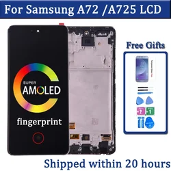 6.7''AMOLED For Samsung  A72 4G LCD touch screen digitizer Assembly With Frame For Samsung A725 replacement Repair Part