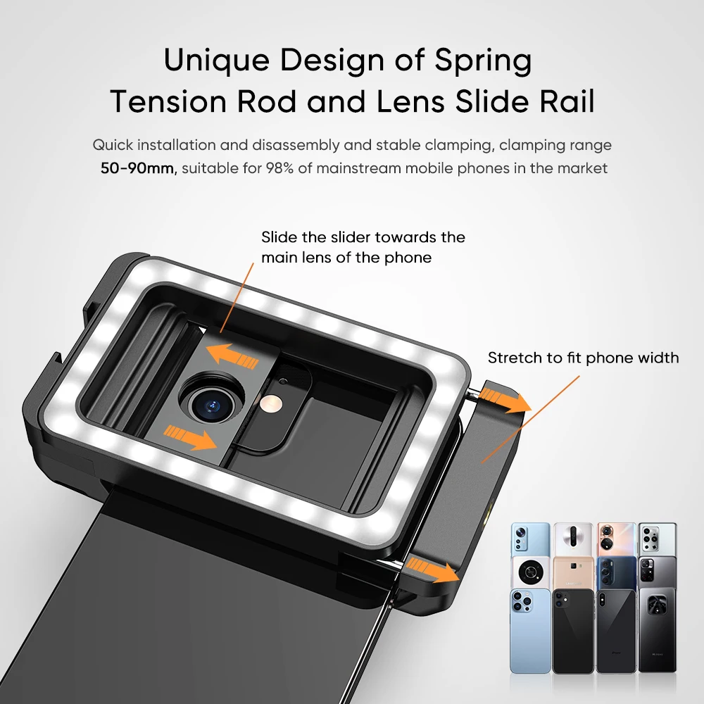 

Новый модернизированный макрообъектив 4k HD 100 мм со светодиодной заполняющей подсветкой, универсальный зажим, микролинзы для IPhone, Samsung, всех смартфонов