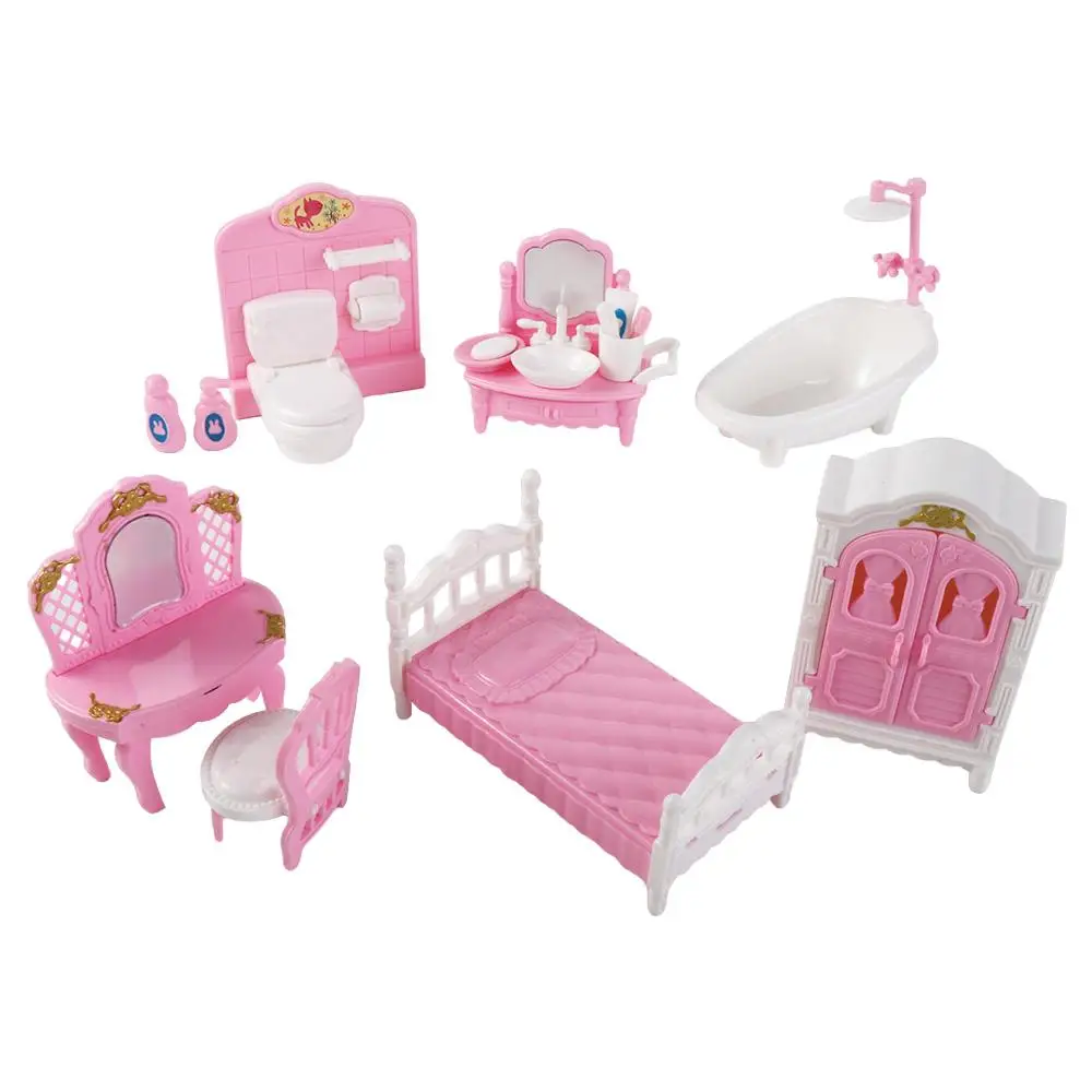 Casa rosa, juguete para jugar, decoración para casa de muñecas, muebles en miniatura, sillón, sofá, accesorios para casa de muñecas, muebles para casa de muñecas