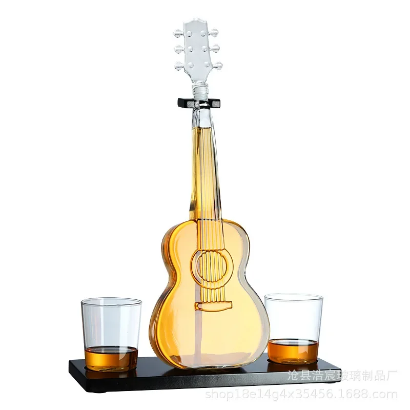 High Boron Silicon Glass Wine Bottle Guitar Violin Decanter Red Wine Set Thickened Transparent Craft Decanter Bottle Decoration