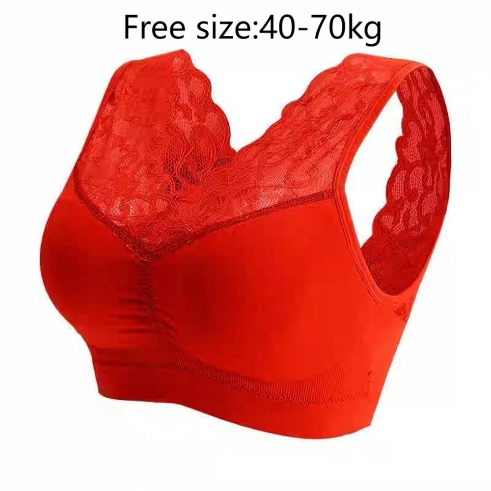 European and American styles Women Seamless Sexy Lace Bra Wireless Beauty Back Lingerie Push Up sports running Bra tube Top