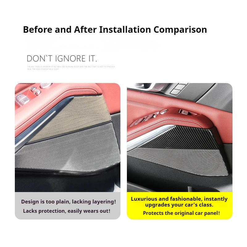 For BMW X5 G05 2019-2025Car Door panel wood grain ABS carbon fiber grain door decorative stickers interior modification stickers 5