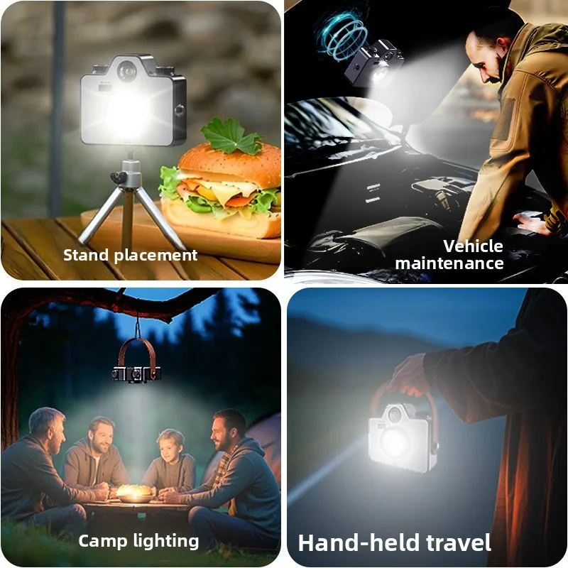 VOLODYMYR Outdoor Portable COB Ultra-Bright Climbing Night Light Rechargeable Emergency Lighting Camping Stall for Car Repairing