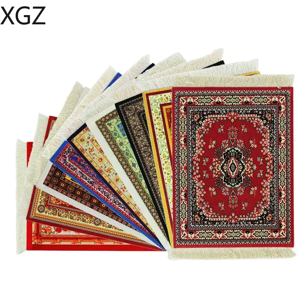 ماوس قيمنقClassic Persian carpet mousepad exquisite pattern non-slip rubber mousepad placemat coaster Retro-tassel model mat rug