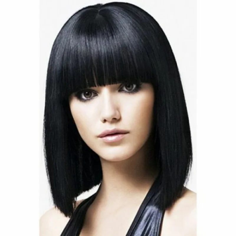 100% Human Hair !Bla Human Hair Straight Full Wig For Women Wig