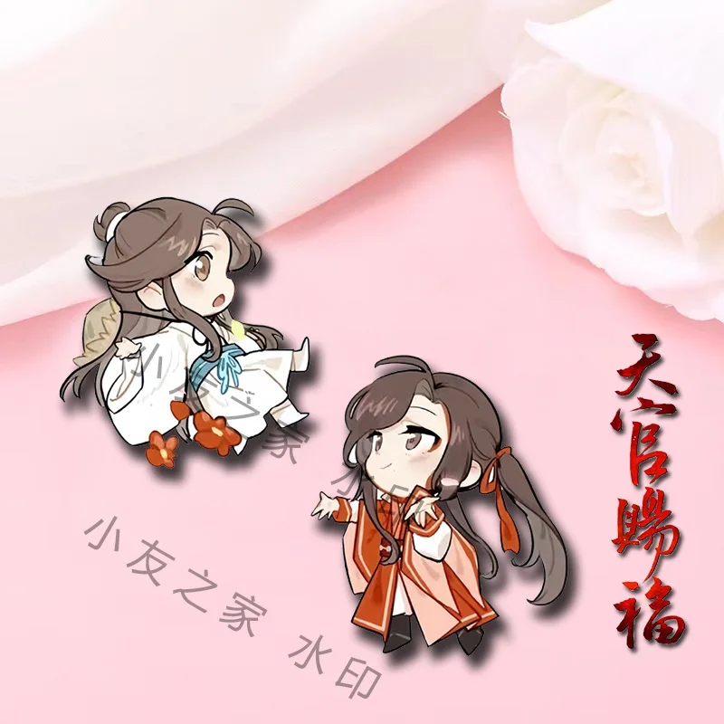 Anime Heaven Official's Blessing Xie Lian Hua Cheng Acrylic Pin Badge Bags Brooch Badges Clothes Jewelry Collar Brooches  Gift