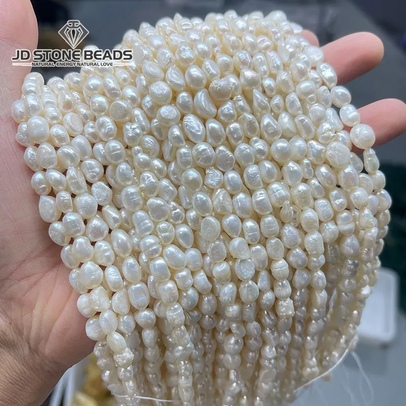 

Natural White Freshwater Pearl Beads Irregular Shape Straight Hole Loose Spacer Beads For Jewelry Making Necklace Accessory