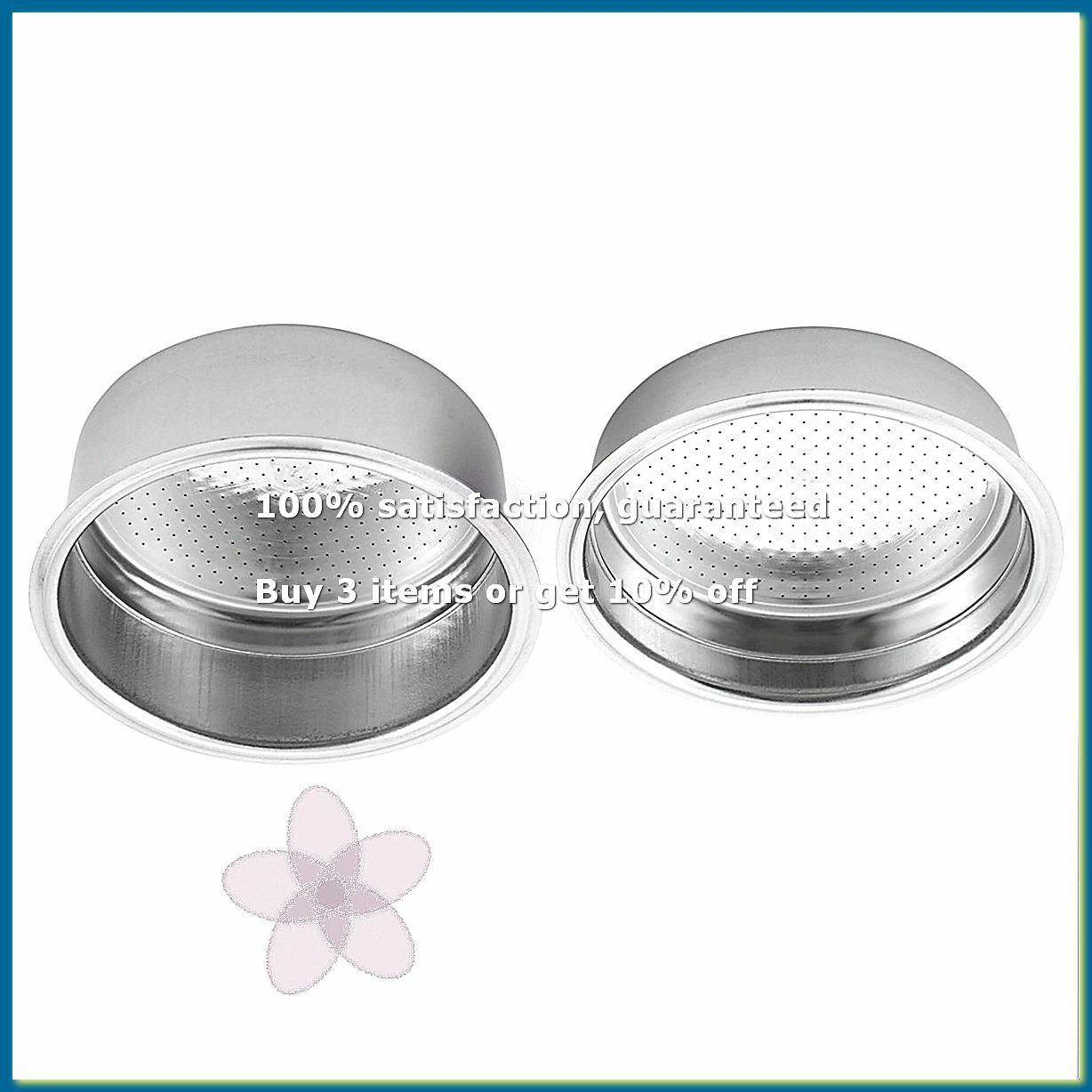 2PCS 51mm Stainless Steel Coffee Machines Pressurized Filter Basket Powder Basket Coffee Bottomless Portafilter Filter-DTB1