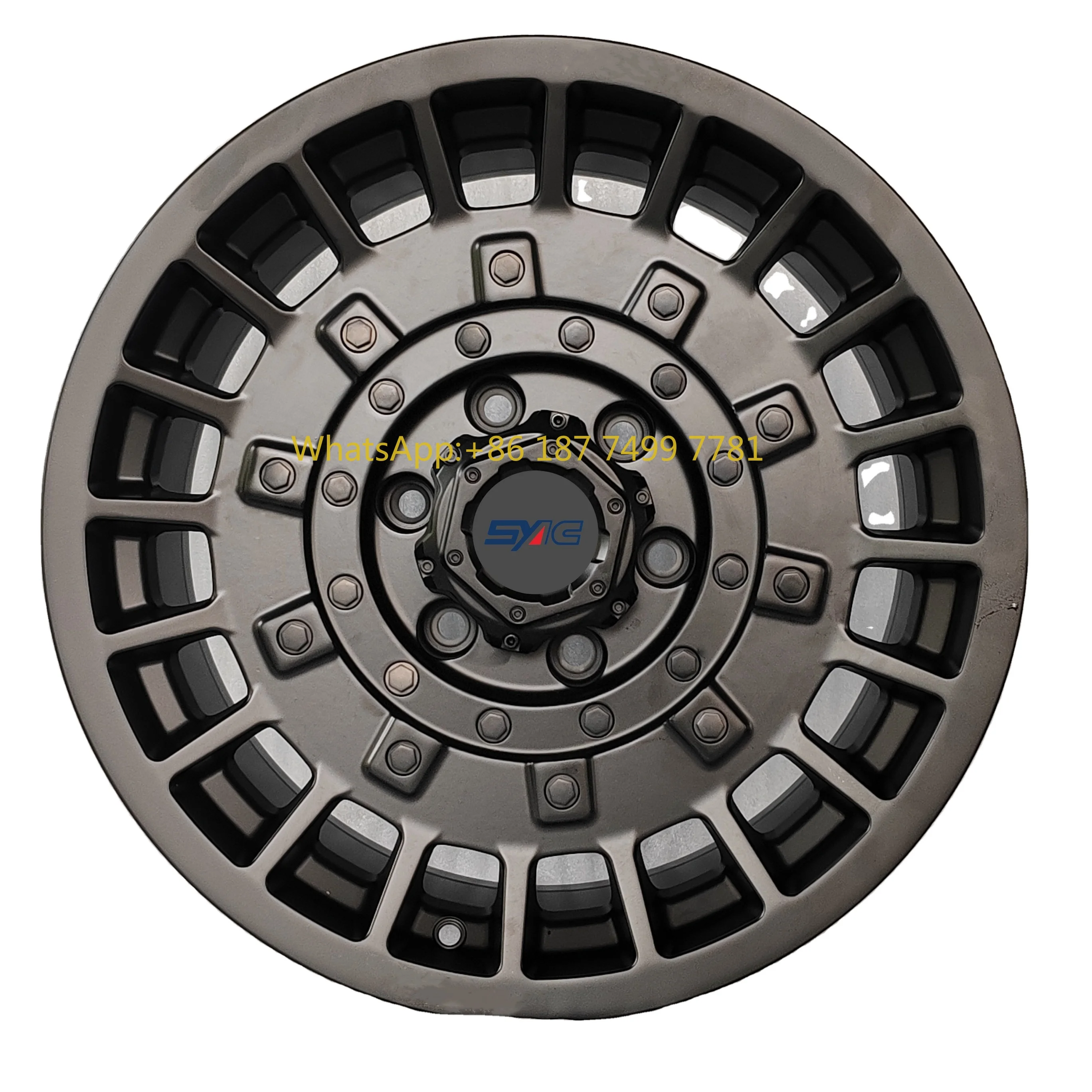

SYAC Factory Production Customized Forged 18 Inch Off Road Car Rims PCD6x139.7 Matte Black with Rivet Decoration Alloy Wheels