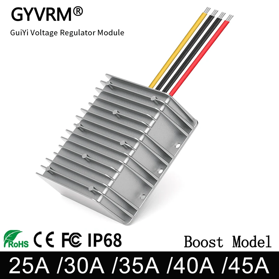 

12V to 13.8V 15V 19V High-power Ultra Large Size Die-casting Aluminum Alloy 12V to 13.8V 25A 30A 35A 40A DC Power Boost Module