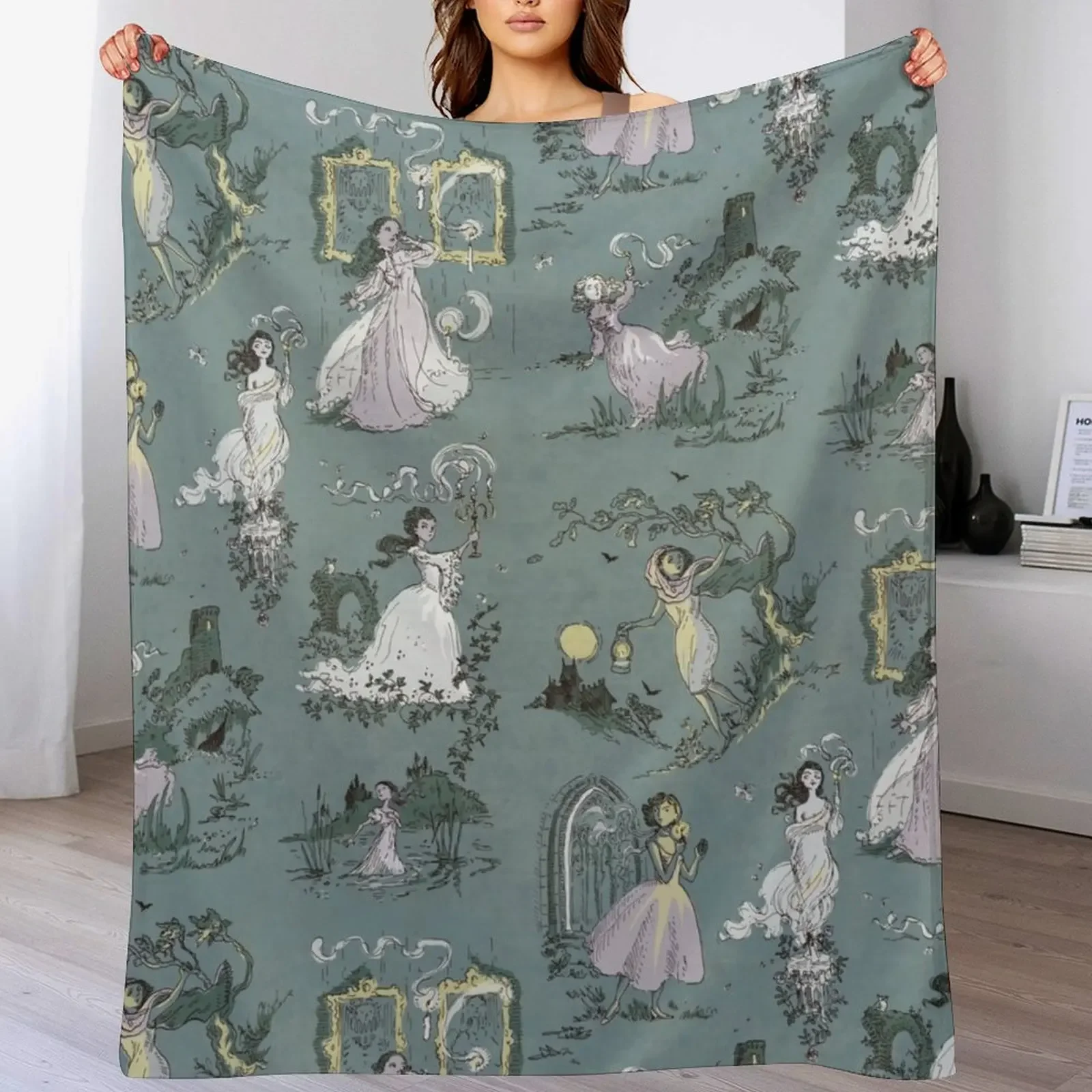 

Girls Running From Houses Throw Blanket All Weather Soft Throw Blanket for Sofa