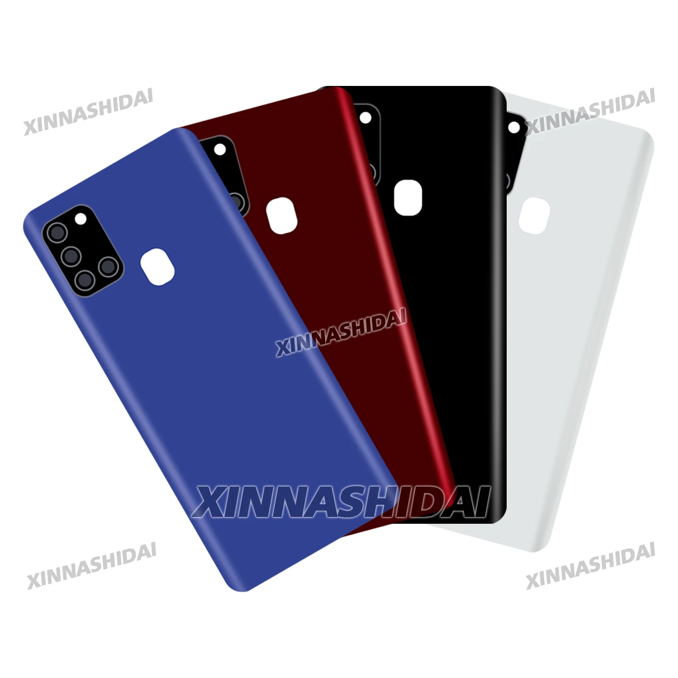 For Samsung Galaxy A21s Housing Middle Frame Chassis Battery Back Cover Shell Lid Case Rear Back Panel Camera Glass Sim Slot