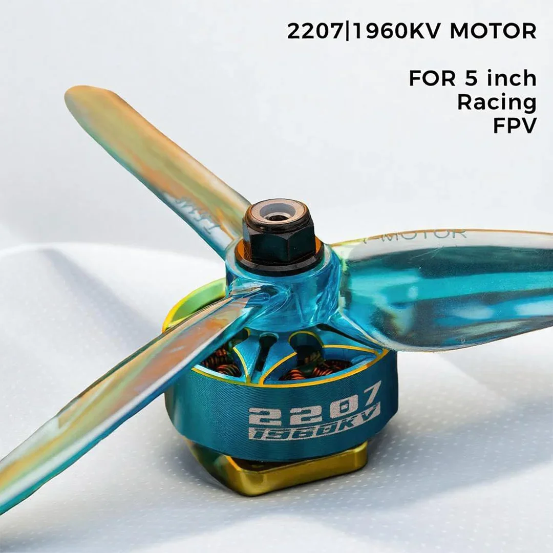 SkyDElBZGNSS 2207 1960KV Brushless Motor - 6S Turbo-Cooled For 5 Inch FPV Racing S | Smooth Freestyle Performance (Gradient