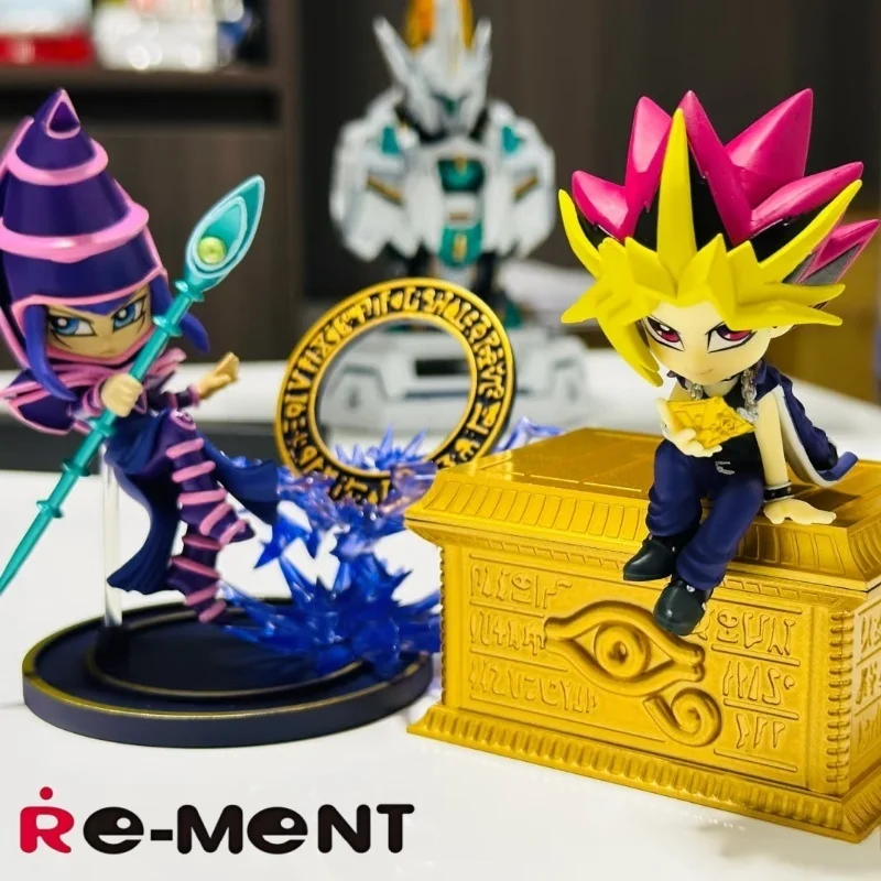 Re-Ment Yu-Gi-Oh! Black Magician & Blue-Eyes White Dragon Anime Actionfiguren zum Sammeln, Modellspielzeug, Geschenk zum Geburtstag