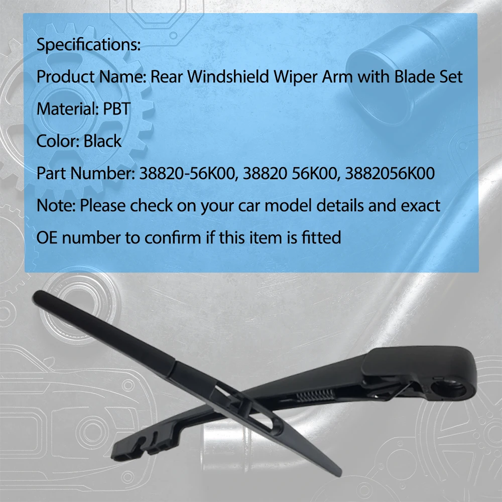 For Suzuki Swift 2005-2016 Rear Windshield Wiper Arm with Cover 38820-56K00, 38820 56K00, 3882056K00