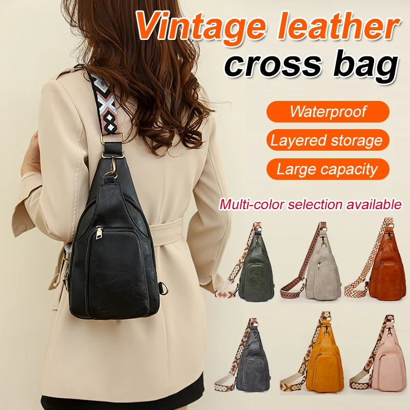 

Women's Crossbody Soft Leather Fashion Work Chest Bag