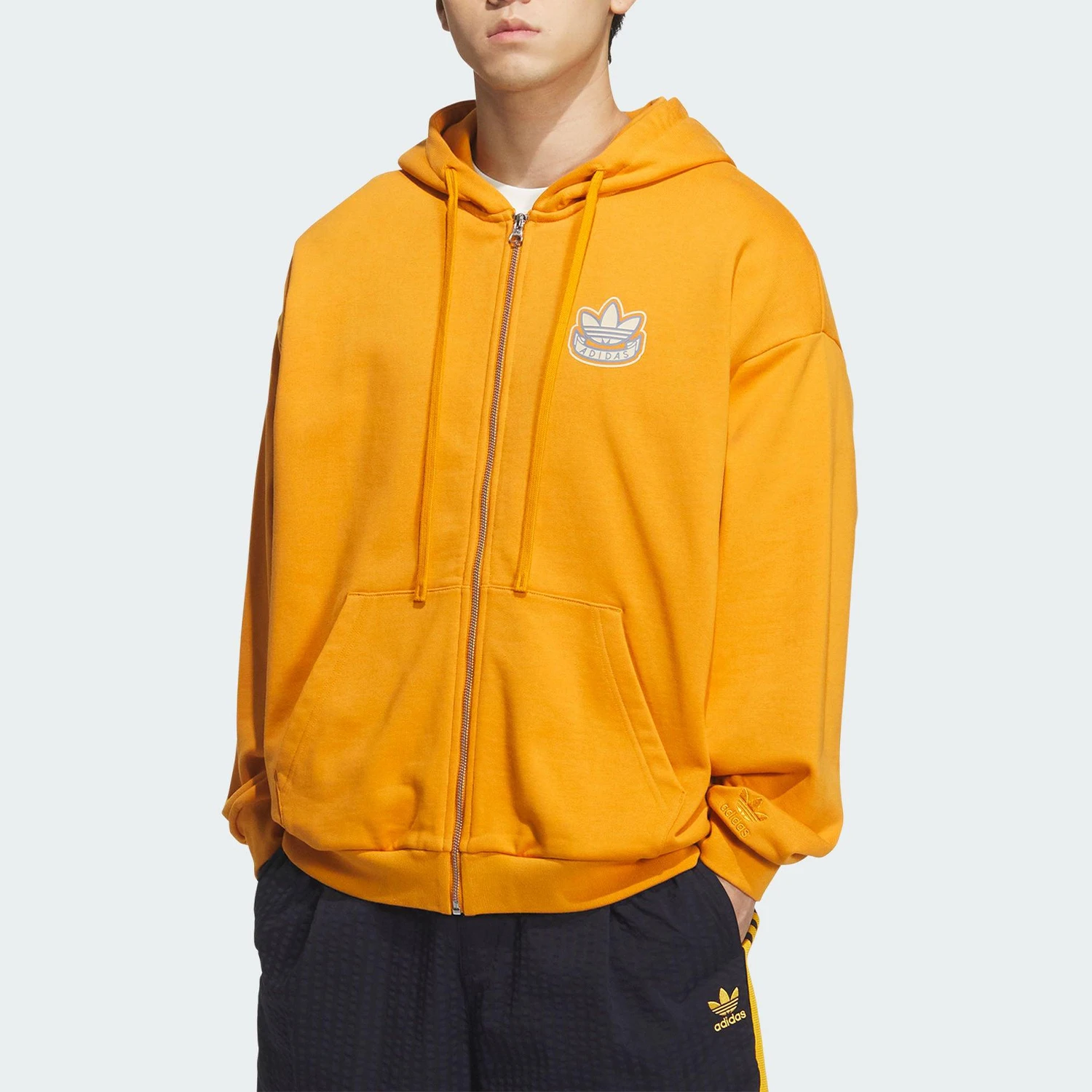 

Мужская и женская модная повседневная куртка с капюшоном Adidas Originals Trefoil KG8510