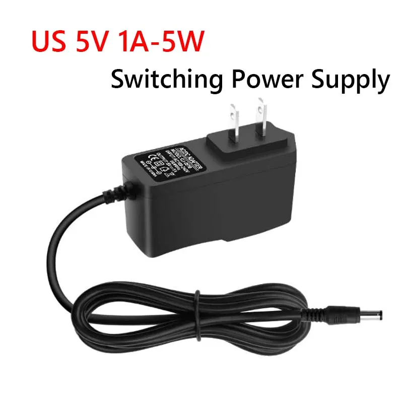 US Plug 5V 1A DC Power Supply Adapter 5W Charger AC 100V-240V To DC 5 Volt 1Amp Replacement For TV Security Camera Baby Monitor