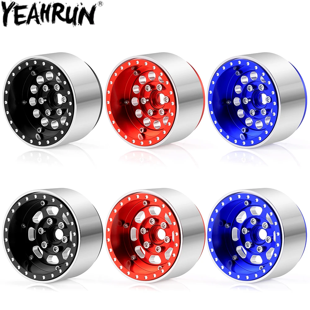

YEAHRUN 4Pcs 1.9inch Beadlock Wheel Rims Wheel Hub for 1/10 RC Crawler Car Axial SCX10 CC01 TRX4 TRX6 Wraith D90 Parts