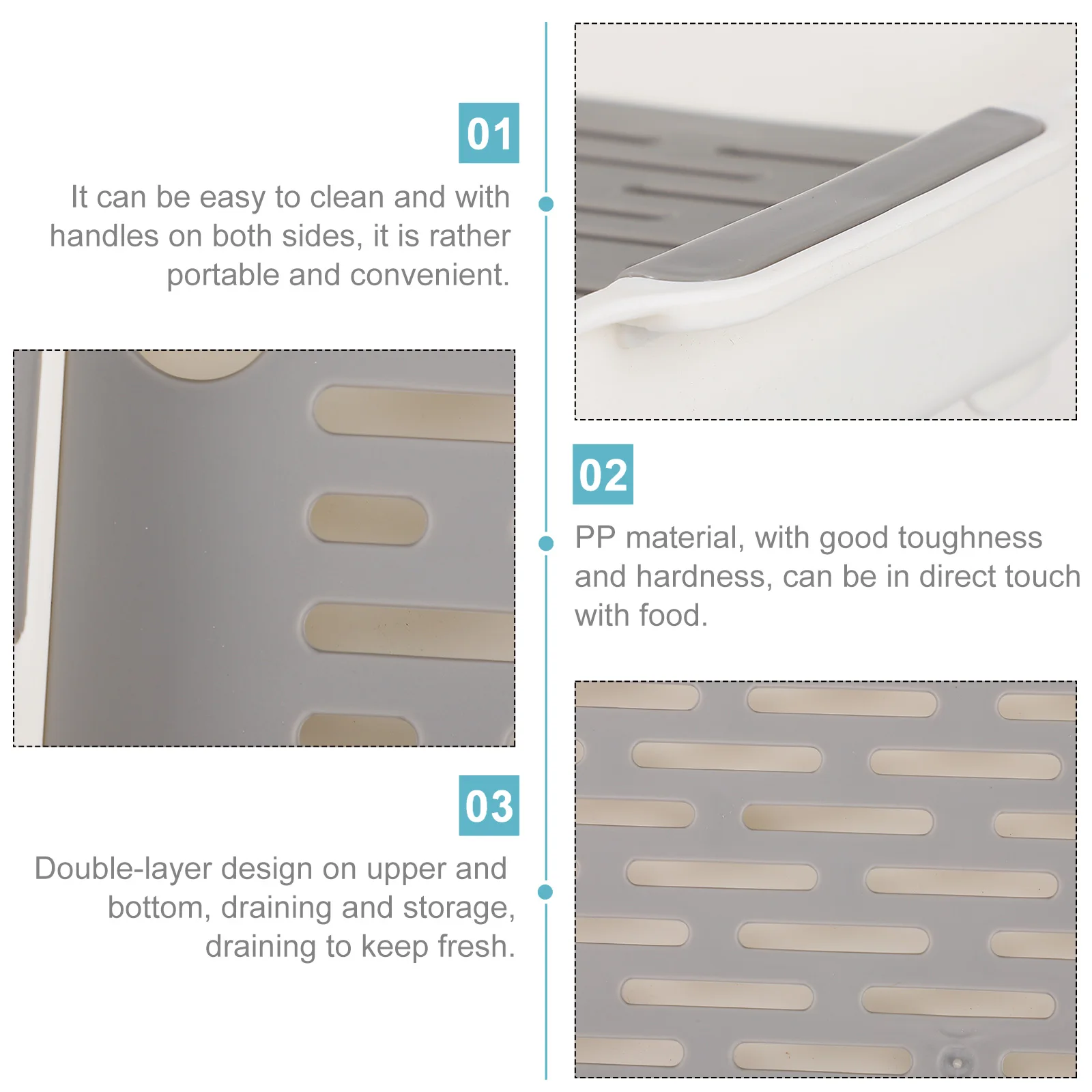 

1 pc Double Layer Dish Drainer Board PP Material Kitchen Storage Rack Cutlery Filter Tray Bowl Plate Dryer for Home