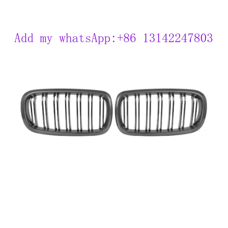 

2015+ for X5 X6 F15 F16 X5M F85 X6M F86 New Dry Carbon Fiber Double Slat Kidney Front Bumper Grill Mesh
