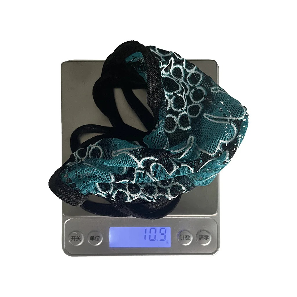 Męskie erotyczne stringi z tyłu geje seksowna niska talia U wypukła etui stringi Homme siatkowy haft oddychające otwarte pośladki kalesony