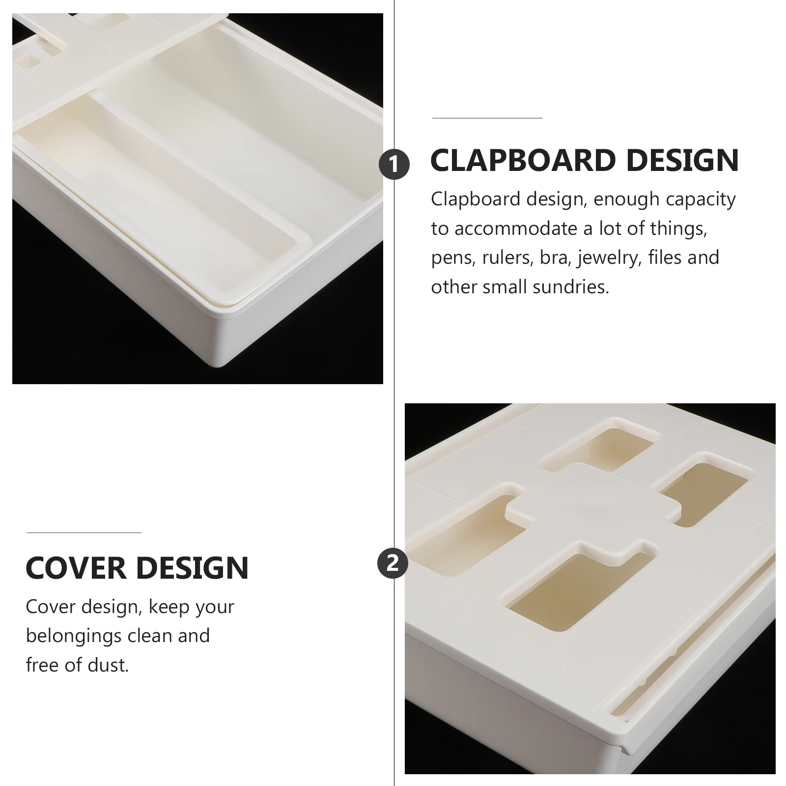 

1Pcs Hidden Desk Bottom Organizer White Size M ABS PP Storage Box Office Table Sundries Stationery Holder Practical