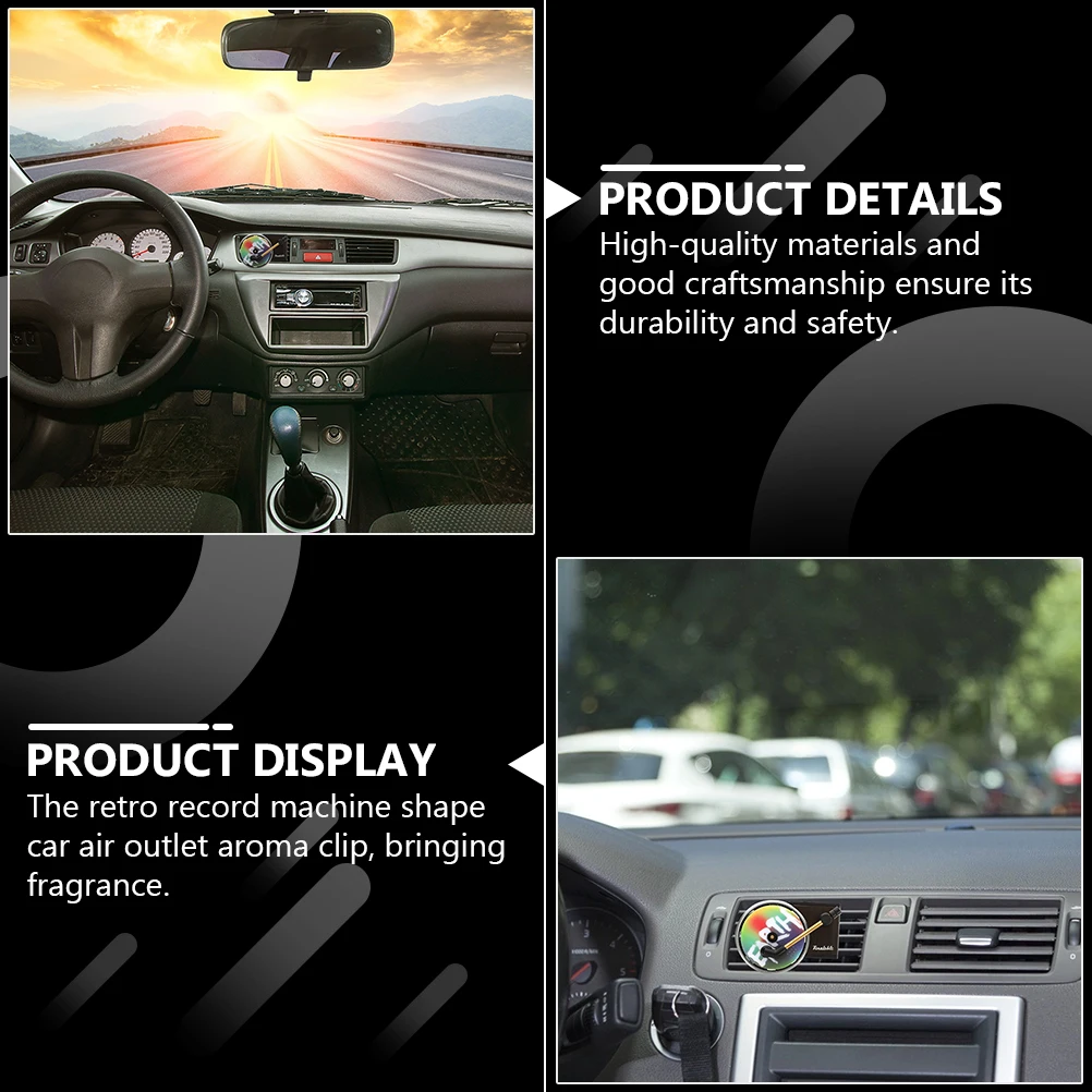 

2 Sets Car Air Vent Fragrance Diffuser Retro Record Player Shape Aromatherapy Clip Safe Oil Comfortable Atmosphere Car Supplies