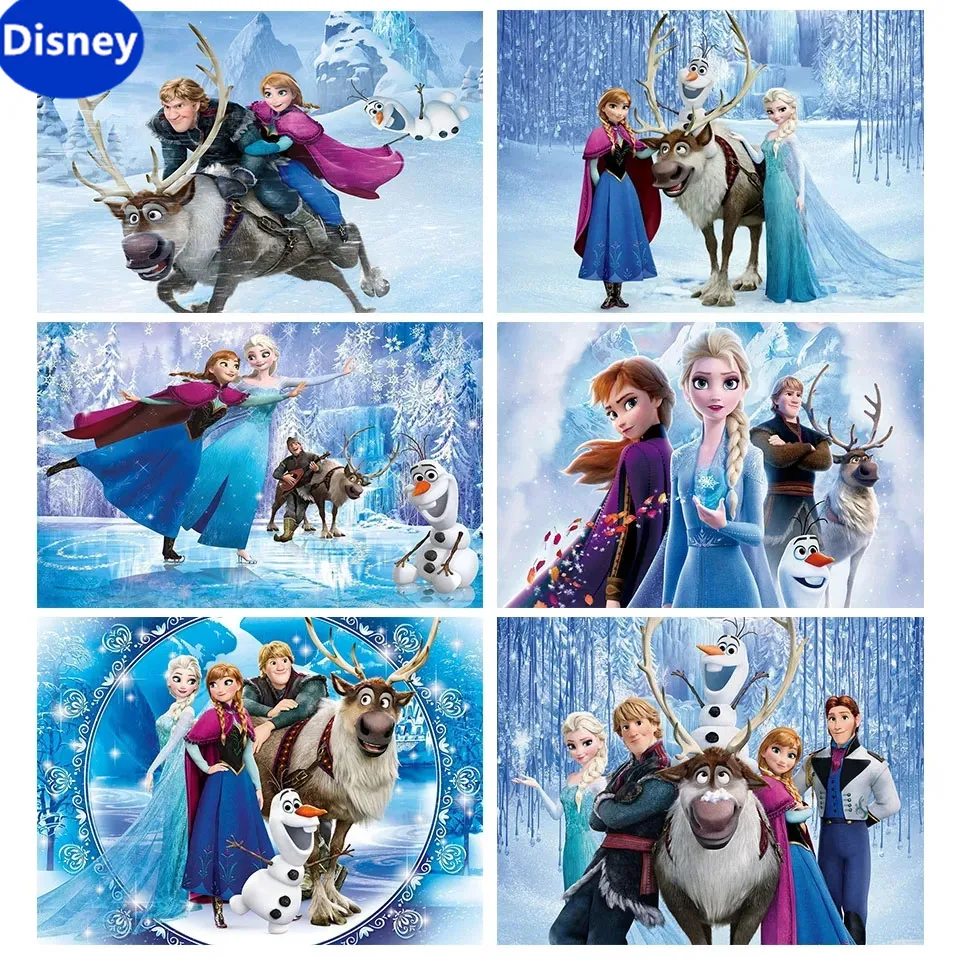 Disney Ice and Snow Encounter Elsa and Princess Anna 1000 Piece Puzzle Game Children's Brainstorming Puzzle Game Holiday Gift