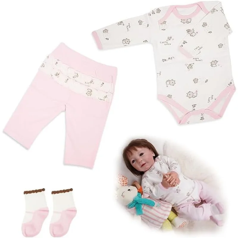 17-22 Inch Reborn Dolls Clothes Set ,Baby Reborn Toy Pajamas Set Cute Baby Doll DIY Dressup Toys , Doll Accessories