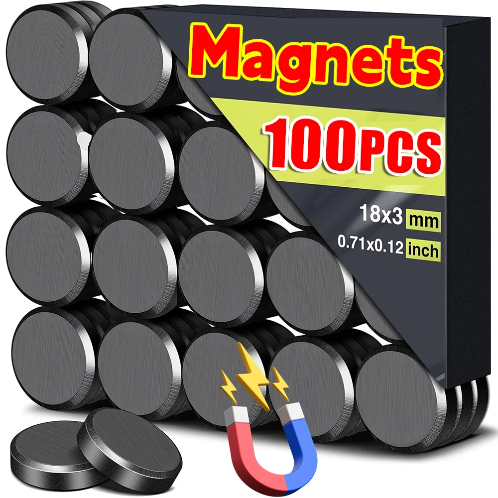 10/100Pcs Magnetic Discs Mini Round Magnets Round Neodymium Sheets DIY Office School Whiteboard Fridge Notice Boards Sticker