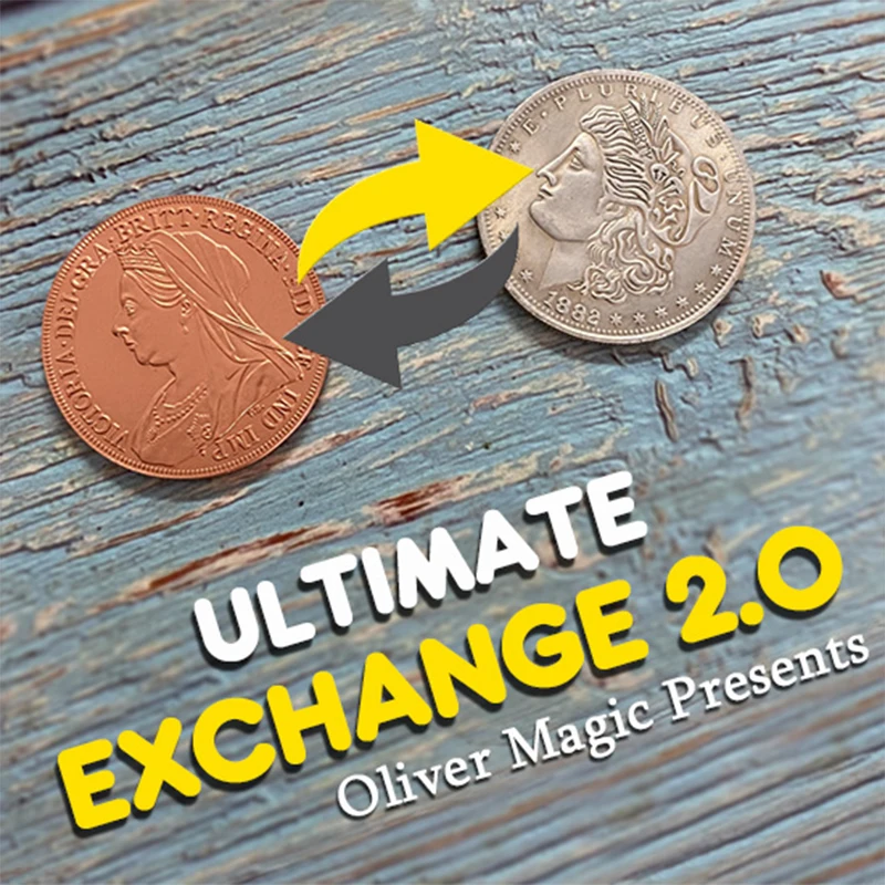 Ultimate Exchange 2.0 Morgan Dollar Coin Magic Tricks Copper to Silver Coin Twice Change Close Up Illusion Magia Gimmick Prop