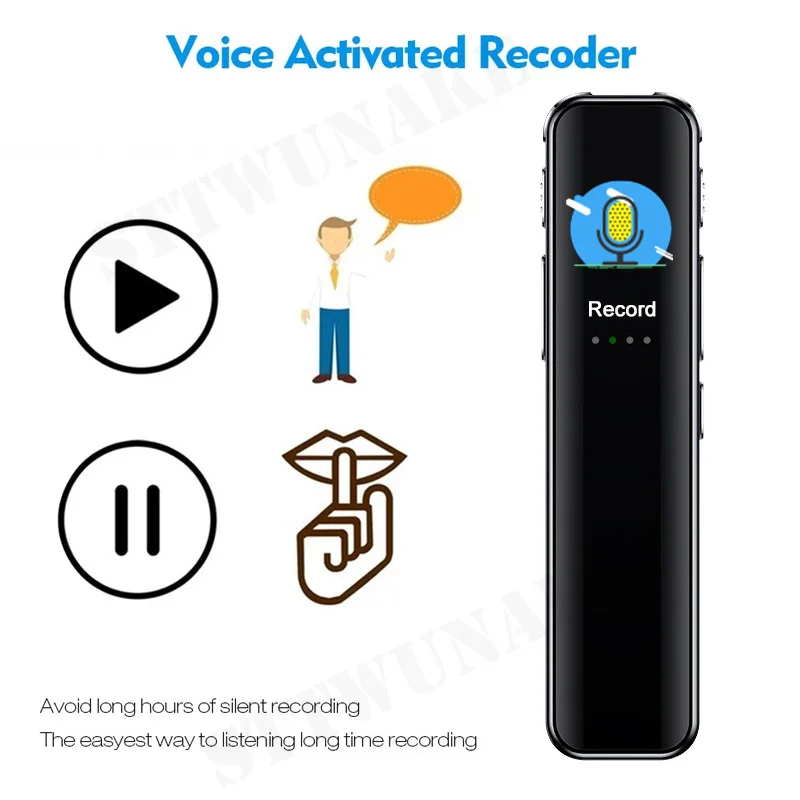 Voice Recorder Recording Activated Audio Sound Digital Professional Dictaphone USB PCM 3072Kbps