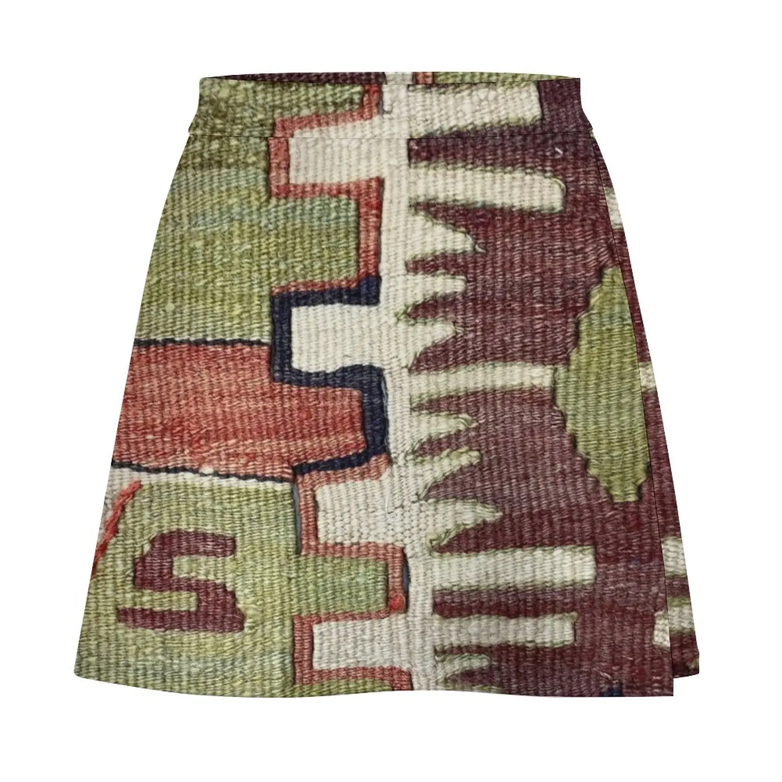 Boho Kilim, Navaho Weave, Woven Textile, Persian Carpet Mini Skirt women's skirt 2025 trend Women's skirts Female dress