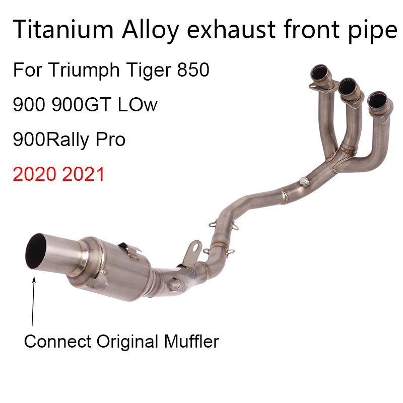 

Slip On For Triumph Tiger 900 850 900GT Low/900Rally Pro 2020 2021 51mm Motorcycle Exhaust Front Pipe Original Titanium Alloy