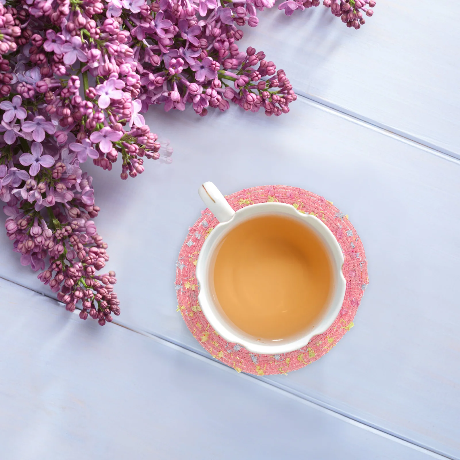 

4Pcs Woven Coasters Natural Cup Pads for Office Desk Home Kitchen Drinks Tea Coffee Table Woven Coaster Water Absorbent Coaster